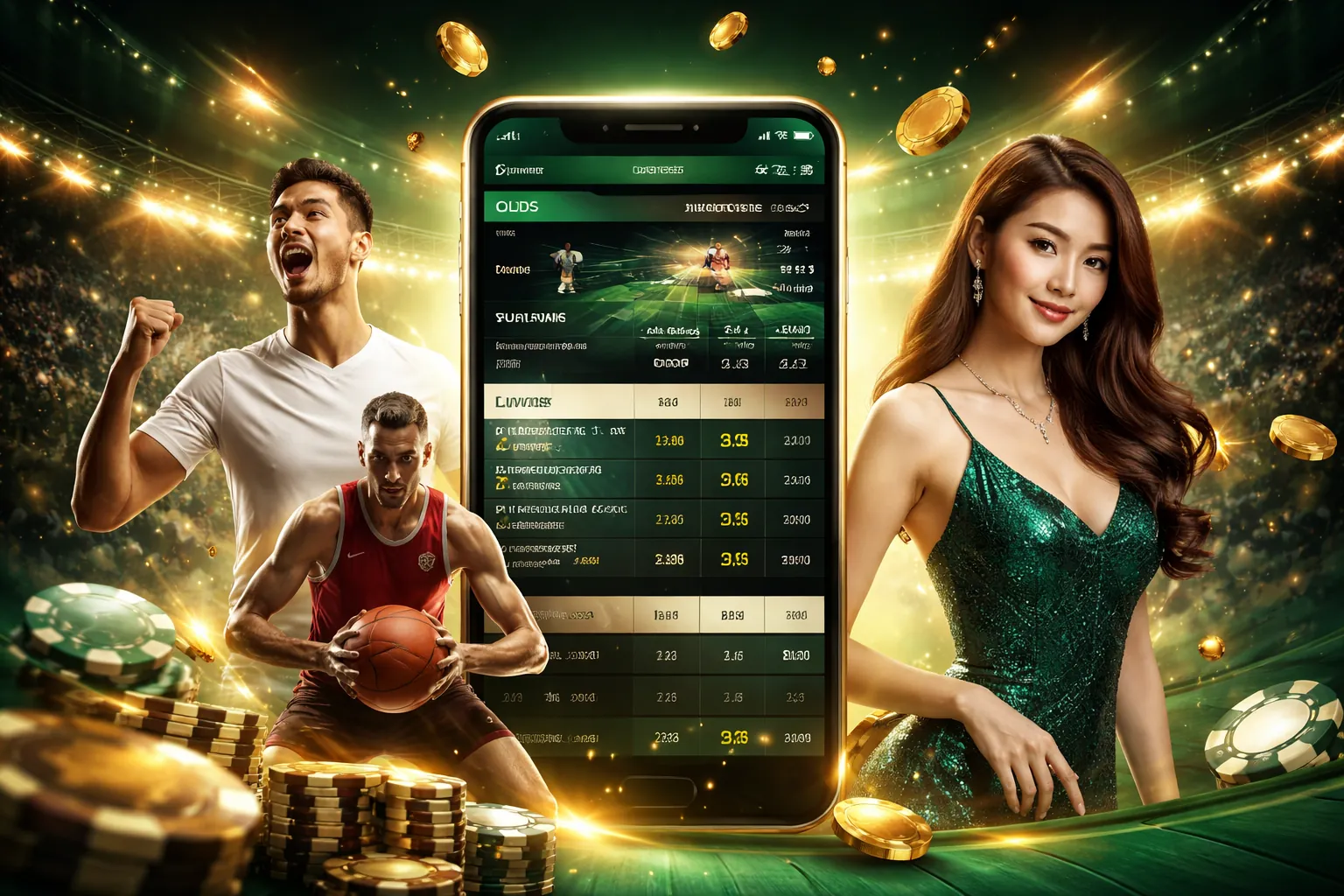 Giao diện ứng dụng AW8 trên điện thoại di động với các trò chơi cá cược